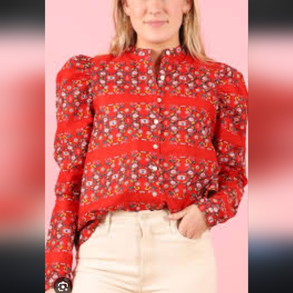 Alix Of Bohemia Scarlet Floral Top